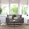 Flash Furniture Dark Gray Faux Linen Upholstered Tufted Loveseat IS-PL100-DKGY-GG - alternate 1